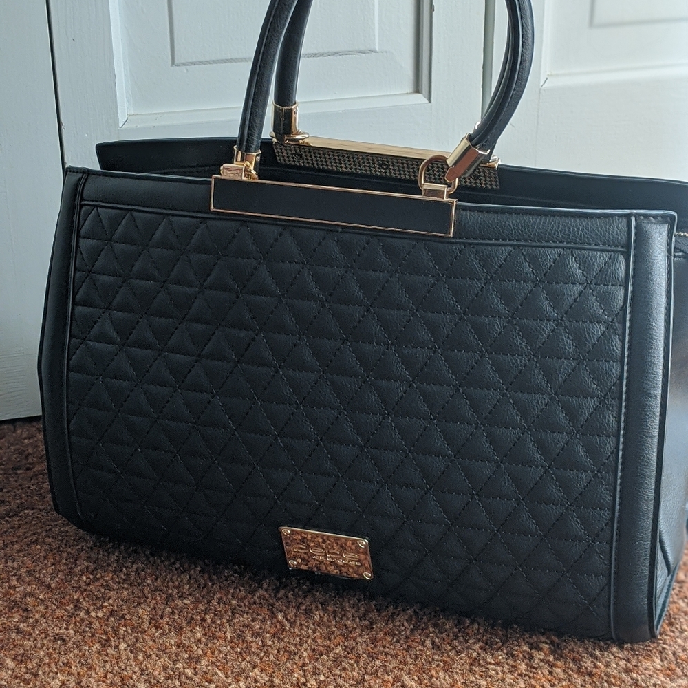 Bebe Black Quilted Satchel